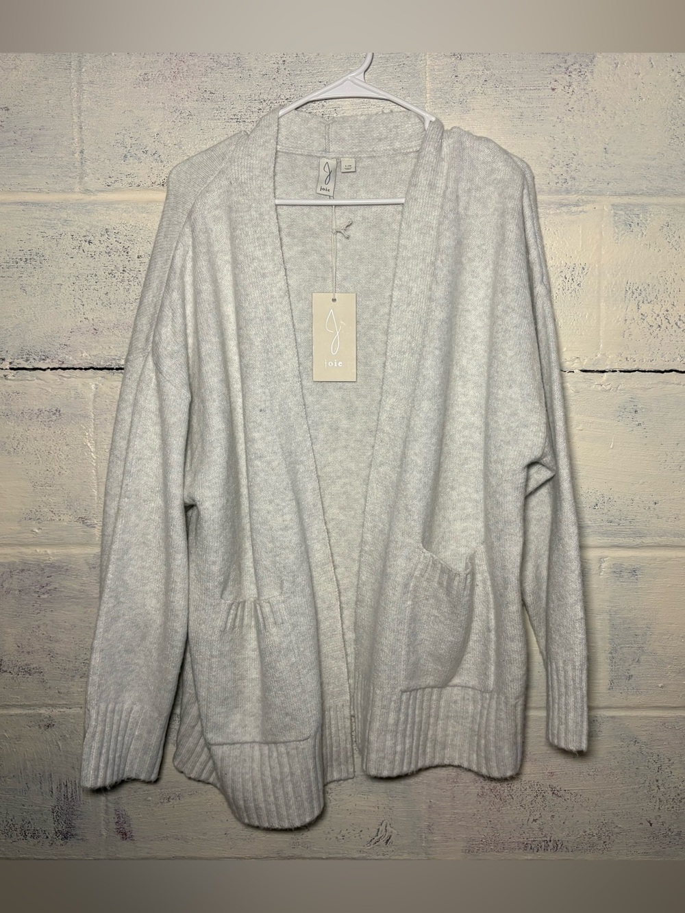 Joie Grey Open Front Cardigan size Large NWT